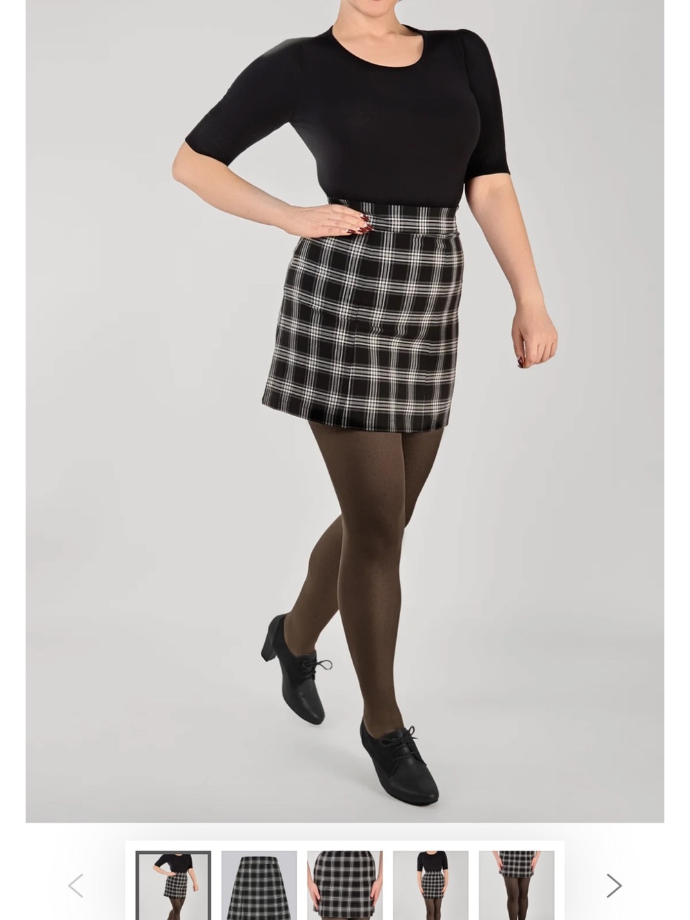 Collectif India Ghost Check Skirt